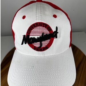 The Game University of Maryland Terps Trucker Hat Baseball Cap Red White Mesh‎